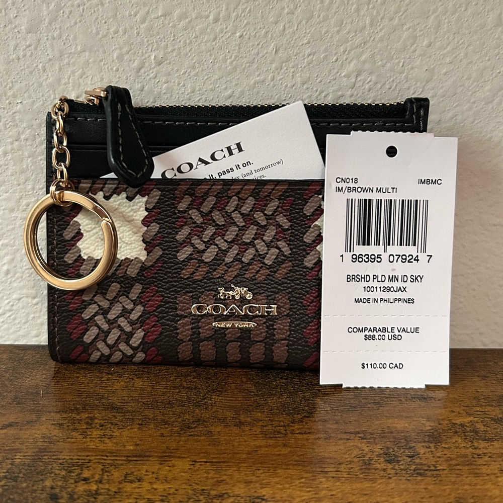 Coach 🌺 Brushed Plaid Mini Card holder